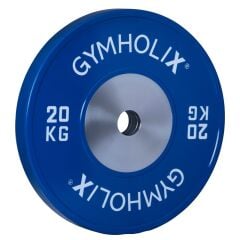 GYMHOLIX® Müsabaka Plaka – Competition Bumper Plate | Kalibreli Olimpik Ağırlık Plakası 20 KG Plaka Çift