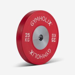 GYMHOLIX® Müsabaka Plaka – Competition Bumper Plate | Kalibreli Olimpik Ağırlık Plakası 25 KG Plaka Çift
