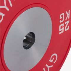 GYMHOLIX® Müsabaka Plaka – Competition Bumper Plate | Kalibreli Olimpik Ağırlık Plakası 25 KG Plaka Çift