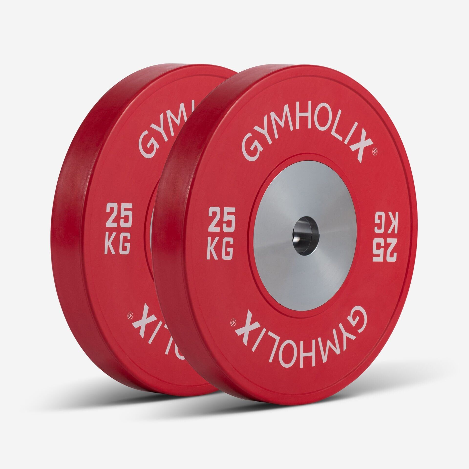 GYMHOLIX® Müsabaka Plaka – Competition Bumper Plate | Kalibreli Olimpik Ağırlık Plakası 25 KG Plaka Çift