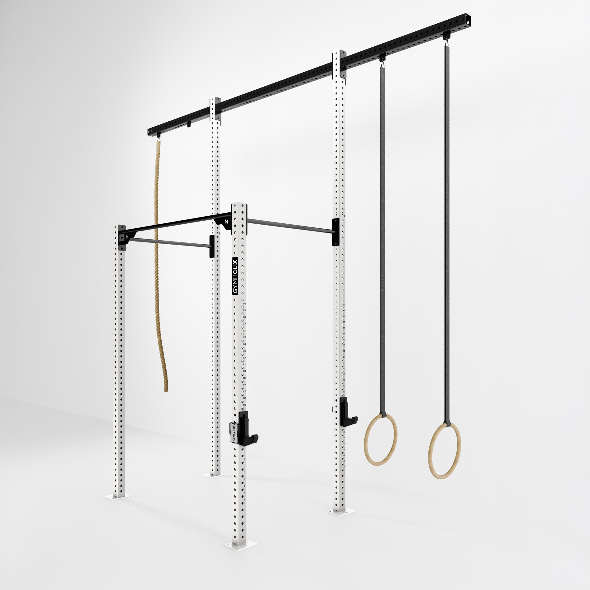 GYMHOLIX® 2 Rack 4 Bacak Orta Tip İstasyon (Rig) (FGXC004) +2 Halat Tırmanma Kulesi