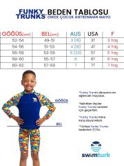 Funky Trunks Swimmasaurus Erkek Çocuk Antrenman Mayo, 10cm Trunks