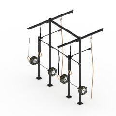 GYMHOLIX® 2 Rack 4 Bacak Duvar Tip İstasyon (Rig) (FGXW004) +2 Halat Tırmanma Kulesi