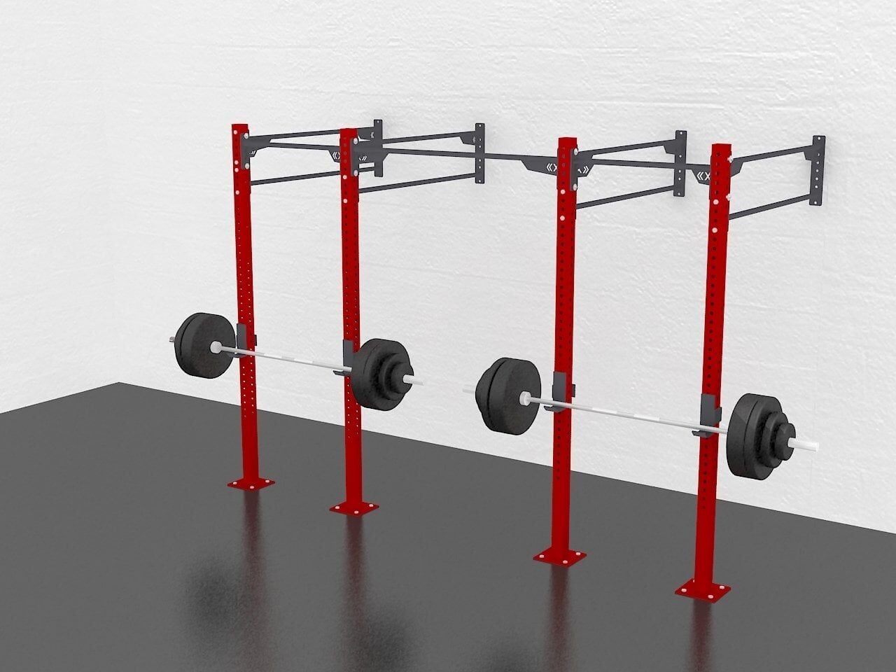 GYMHOLIX® 2 Rack 4 Bacak Duvar Tip İstasyon (Rig) (FGXW004) +4 Halat Tırmanma Kulesi