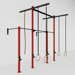 GYMHOLIX® 2 Rack 4 Bacak Duvar Tip İstasyon (Rig) (FGXW004) +4 Halat Tırmanma Kulesi