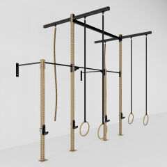 GYMHOLIX® 2 Rack 4 Bacak Duvar Tip İstasyon (Rig) (FGXW004) +4 Halat Tırmanma Kulesi
