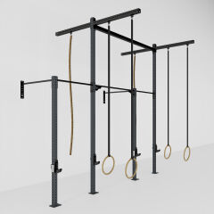 GYMHOLIX® 2 Rack 4 Bacak Duvar Tip İstasyon (Rig) (FGXW004) +4 Halat Tırmanma Kulesi
