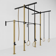 GYMHOLIX® 2 Rack 4 Bacak Duvar Tip İstasyon (Rig) (FGXW004) +4 Halat Tırmanma Kulesi