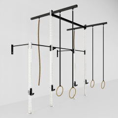 GYMHOLIX® 2 Rack 4 Bacak Duvar Tip İstasyon (Rig) (FGXW004) +4 Halat Tırmanma Kulesi