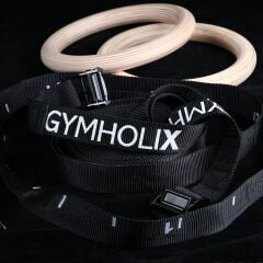 GYMHOLIX® Olimpik Jimnastik Halkası Ahşap Gym Ring | CrossFit & Calisthenics Halkası (XG0106)