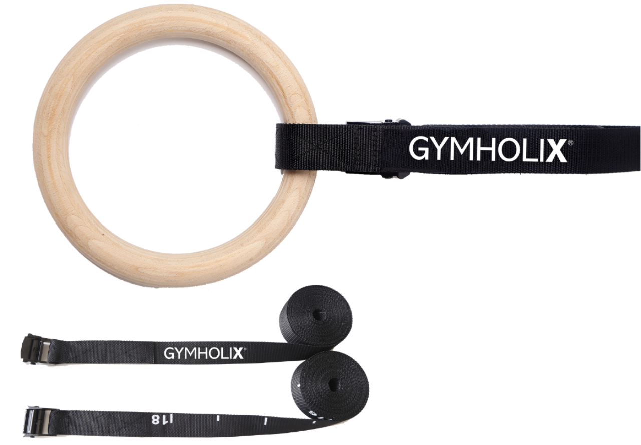 GYMHOLIX® Olimpik Jimnastik Halkası Ahşap Gym Ring | CrossFit & Calisthenics Halkası (XG0106)