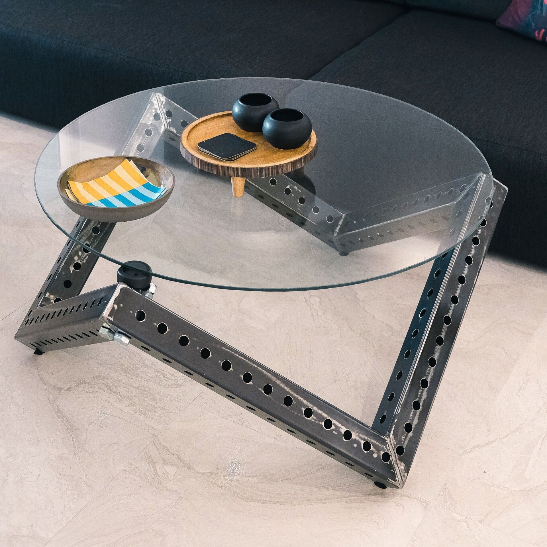 XWORKS Endüstriyel Modern Orta Sehpa (GLX0003) FOSFORLU SARI (RAL1016)