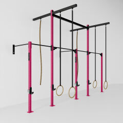 GYMHOLIX® 2 Rack 5 Bacak Duvar Tip İstasyon (Rig) (FGXW005) +4 Halat Tırmanma Kulesi