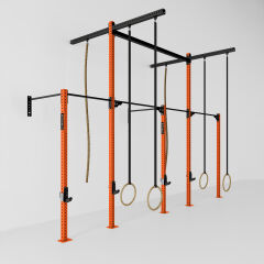 GYMHOLIX® 2 Rack 5 Bacak Duvar Tip İstasyon (Rig) (FGXW005) +4 Halat Tırmanma Kulesi