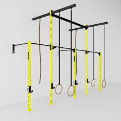 GYMHOLIX® 2 Rack 5 Bacak Duvar Tip İstasyon (Rig) (FGXW005) +4 Halat Tırmanma Kulesi