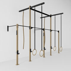 GYMHOLIX® 2 Rack 5 Bacak Duvar Tip İstasyon (Rig) (FGXW005) +4 Halat Tırmanma Kulesi