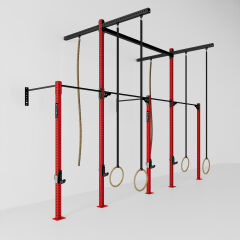 GYMHOLIX® 2 Rack 5 Bacak Duvar Tip İstasyon (Rig) (FGXW005) +4 Halat Tırmanma Kulesi