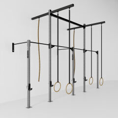 GYMHOLIX® 2 Rack 5 Bacak Duvar Tip İstasyon (Rig) (FGXW005) +4 Halat Tırmanma Kulesi