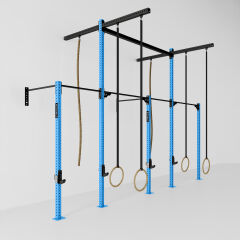 GYMHOLIX® 2 Rack 5 Bacak Duvar Tip İstasyon (Rig) (FGXW005) +4 Halat Tırmanma Kulesi