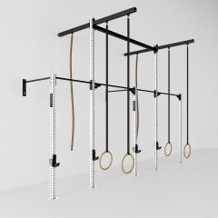 GYMHOLIX® 2 Rack 5 Bacak Duvar Tip İstasyon (Rig) (FGXW005) +4 Halat Tırmanma Kulesi