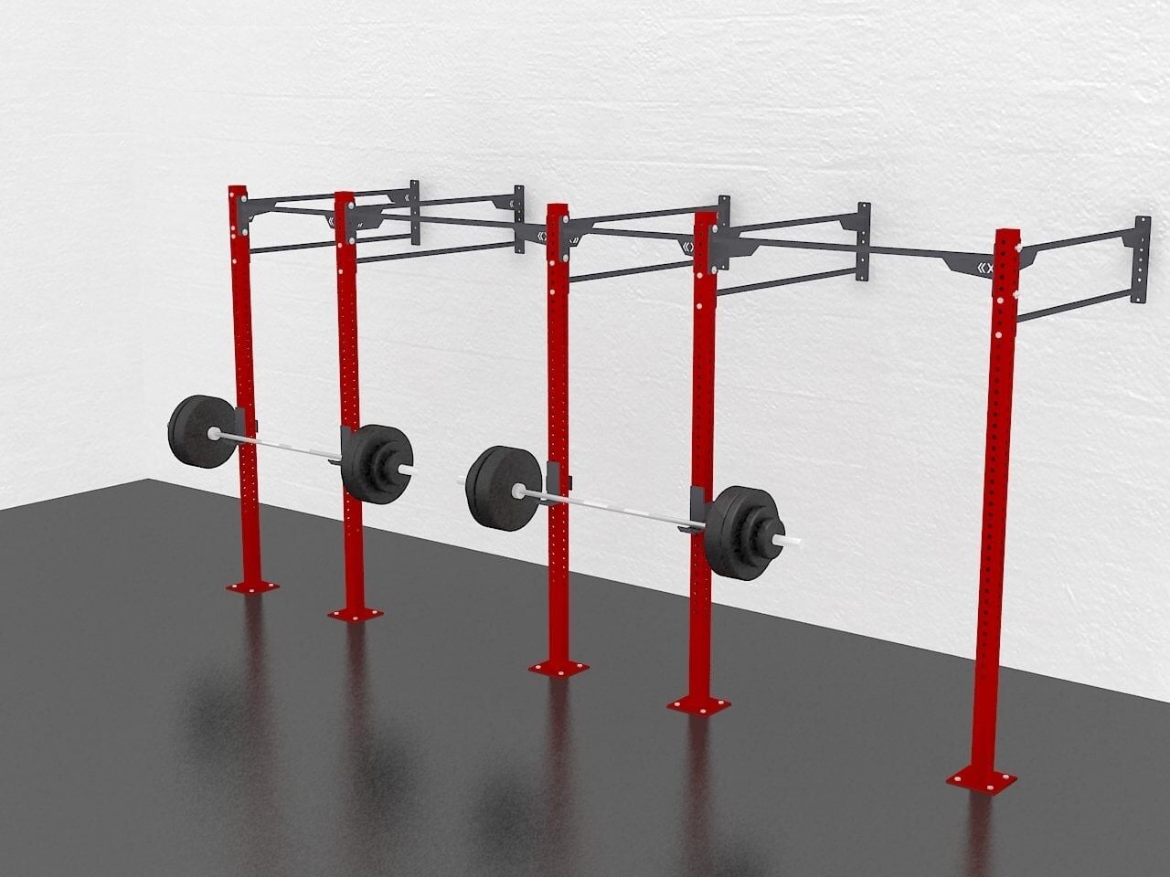 GYMHOLIX® 2 Rack 5 Bacak Duvar Tip İstasyon (Rig) (FGXW005) +6 Halat Tırmanma Kulesi