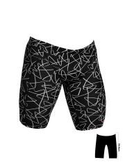 Funky Trunks JAM Texta Mess Erkek Antrenman Mayo, Dizboyu Jammer