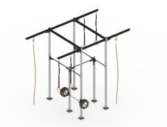 GYMHOLIX® 2 Rack 6 Bacak Orta Tip İstasyon (Rig) (FGXC006) +3 Halat Tırmanma Kulesi