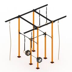 GYMHOLIX® 2 Rack 6 Bacak Orta Tip İstasyon (Rig) (FGXC006) +4 Halat Tırmanma Kulesi