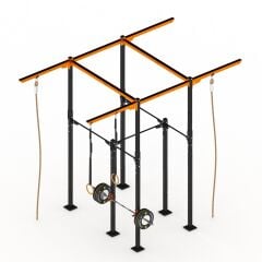 GYMHOLIX® 2 Rack 6 Bacak Orta Tip İstasyon (Rig) (FGXC006) +5 Halat Tırmanma Kulesi