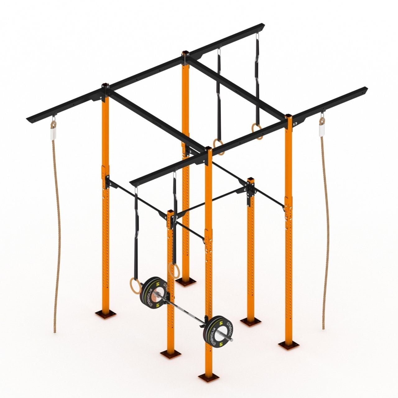 GYMHOLIX® 2 Rack 6 Bacak Orta Tip İstasyon (Rig) (FGXC006) +6 Halat Tırmanma Kulesi