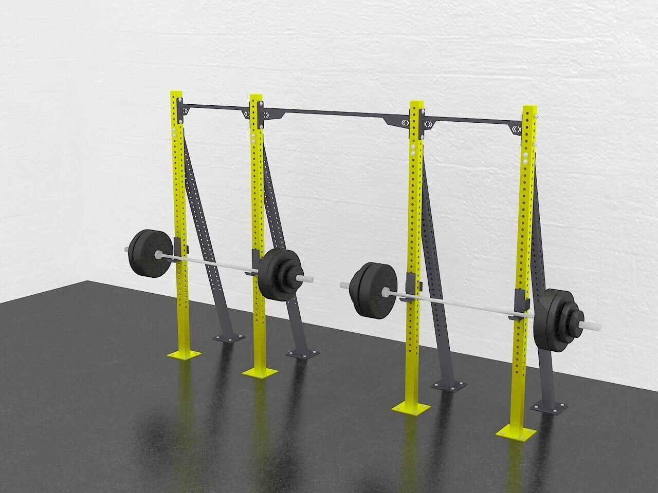 GYMHOLIX® 2 Rack 4 Bacak V Tip İstasyon (Rig) (FGXN004) +2 Halat Tırmanma Kulesi