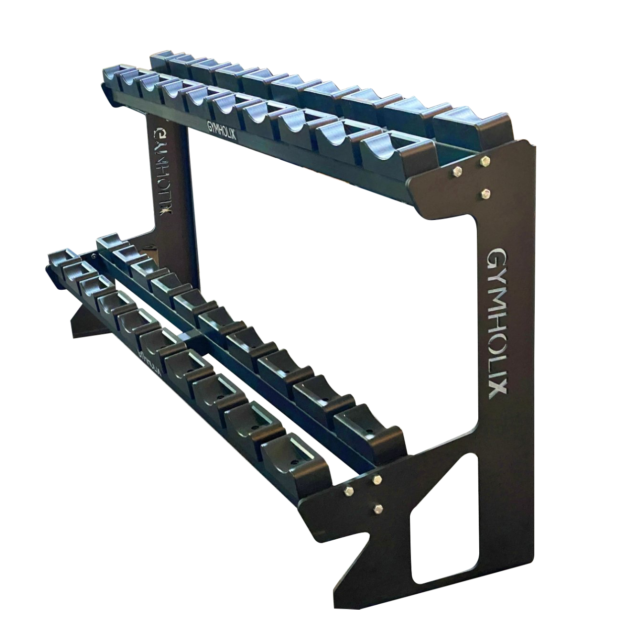GYMHOLIX® Pro Mini 2 Katlı Dambıl Rafı – Kompakt Dumbbell Rack & Depolama Sehpası