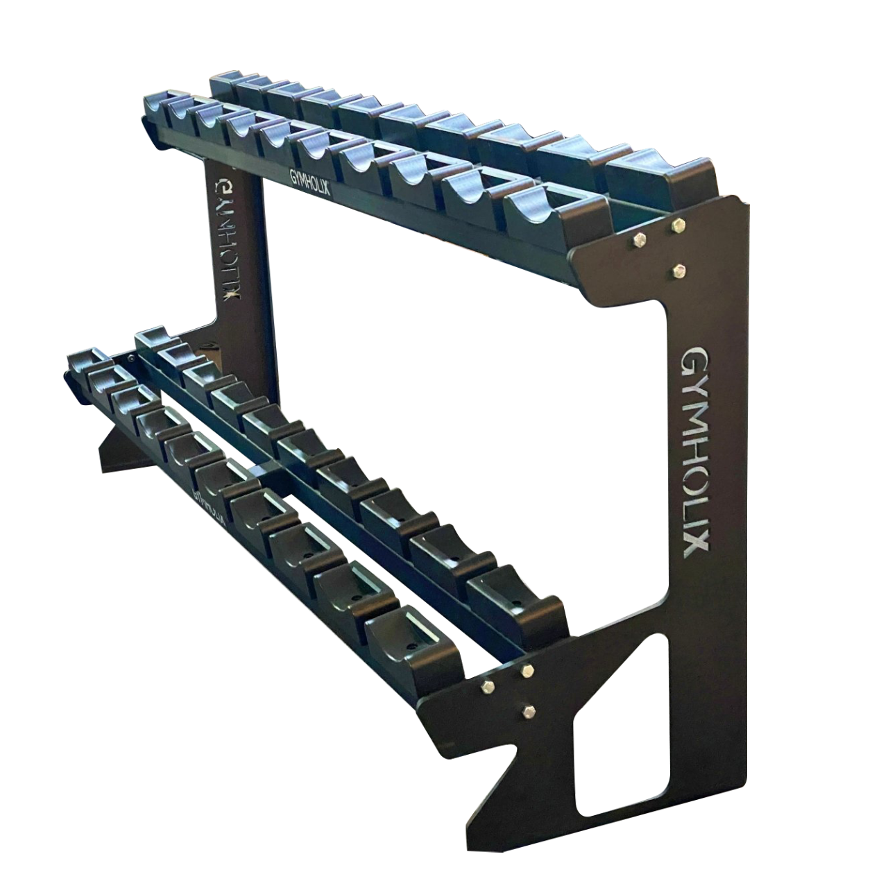 GYMHOLIX® Pro Mini 2 Katlı Dambıl Rafı – Kompakt Dumbbell Rack & Depolama Sehpası