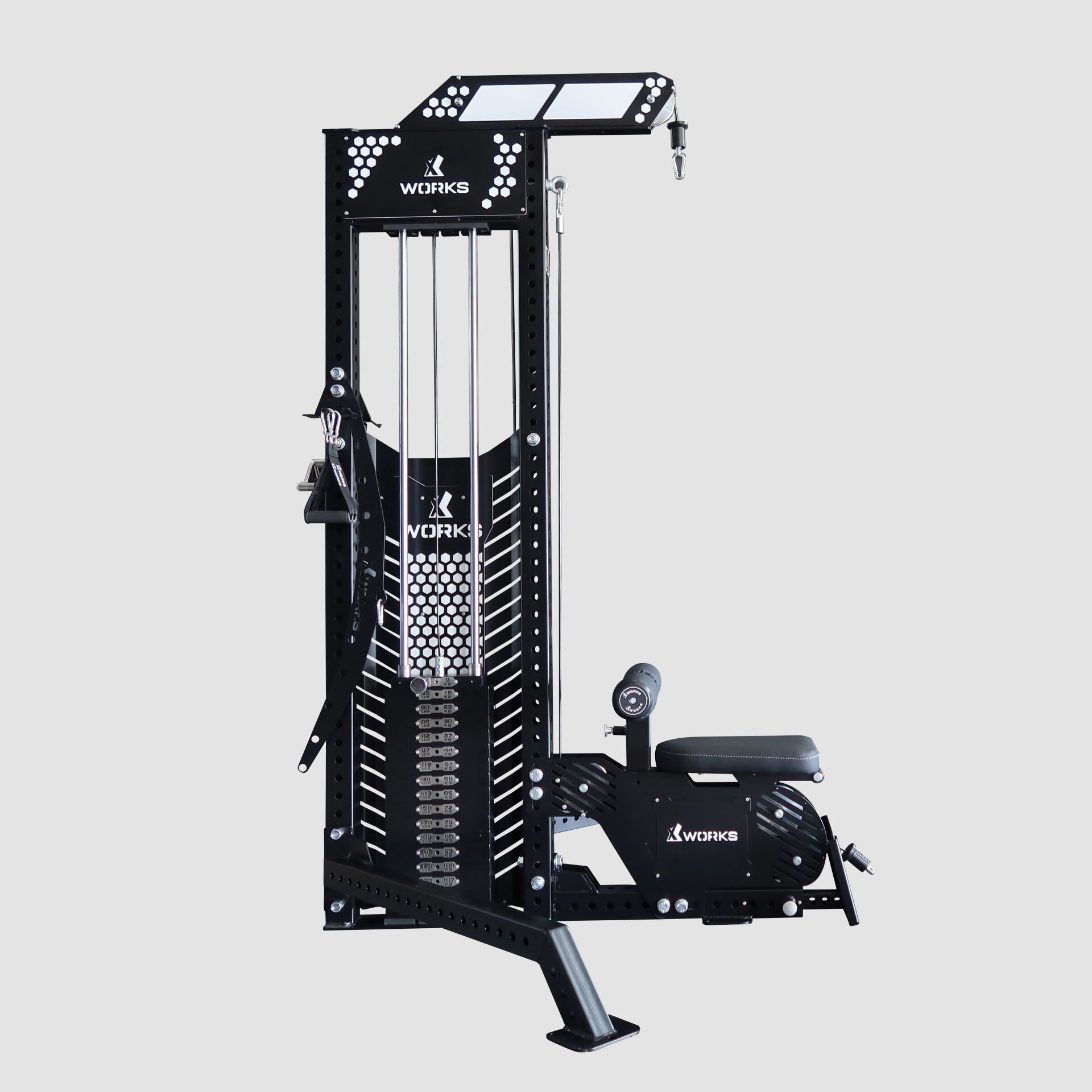 XWORKS Lat Pulldown & Row Combo – Bench’siz Ana Ünite (PLX0213) SARI (RAL1012)