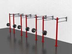 GYMHOLIX® 3 Rack 7 Bacak Duvar Tip İstasyon (Rig) (FGXW007) +3 Halat Tırmanma Kulesi