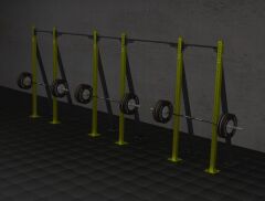 GYMHOLIX® 3 Rack 6 Bacak V Tip İstasyon (Rig) (FGXN006) +1 Halat Tırmanma Kulesi