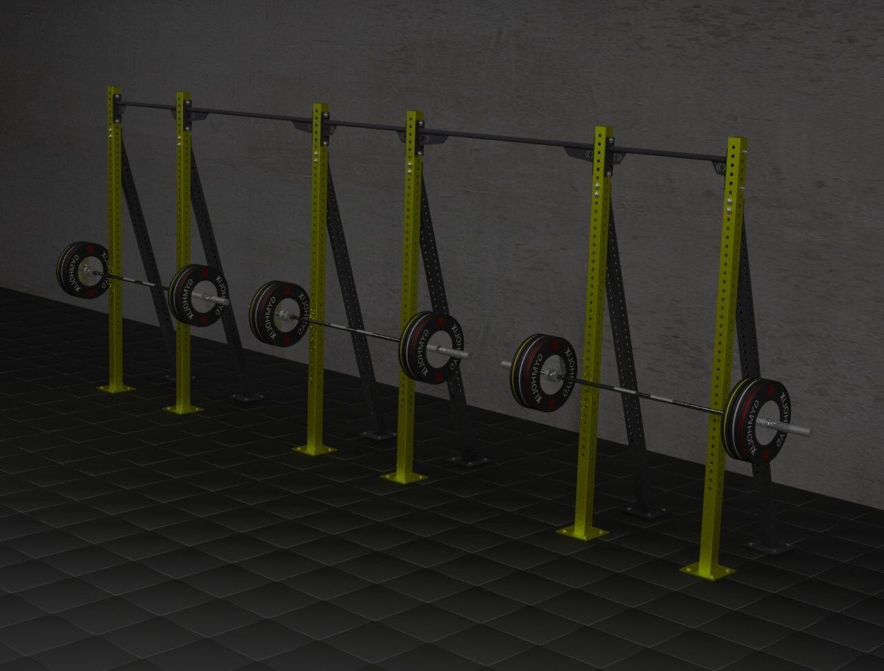 GYMHOLIX® 3 Rack 6 Bacak V Tip İstasyon (Rig) (FGXN006) +2 Halat Tırmanma Kulesi
