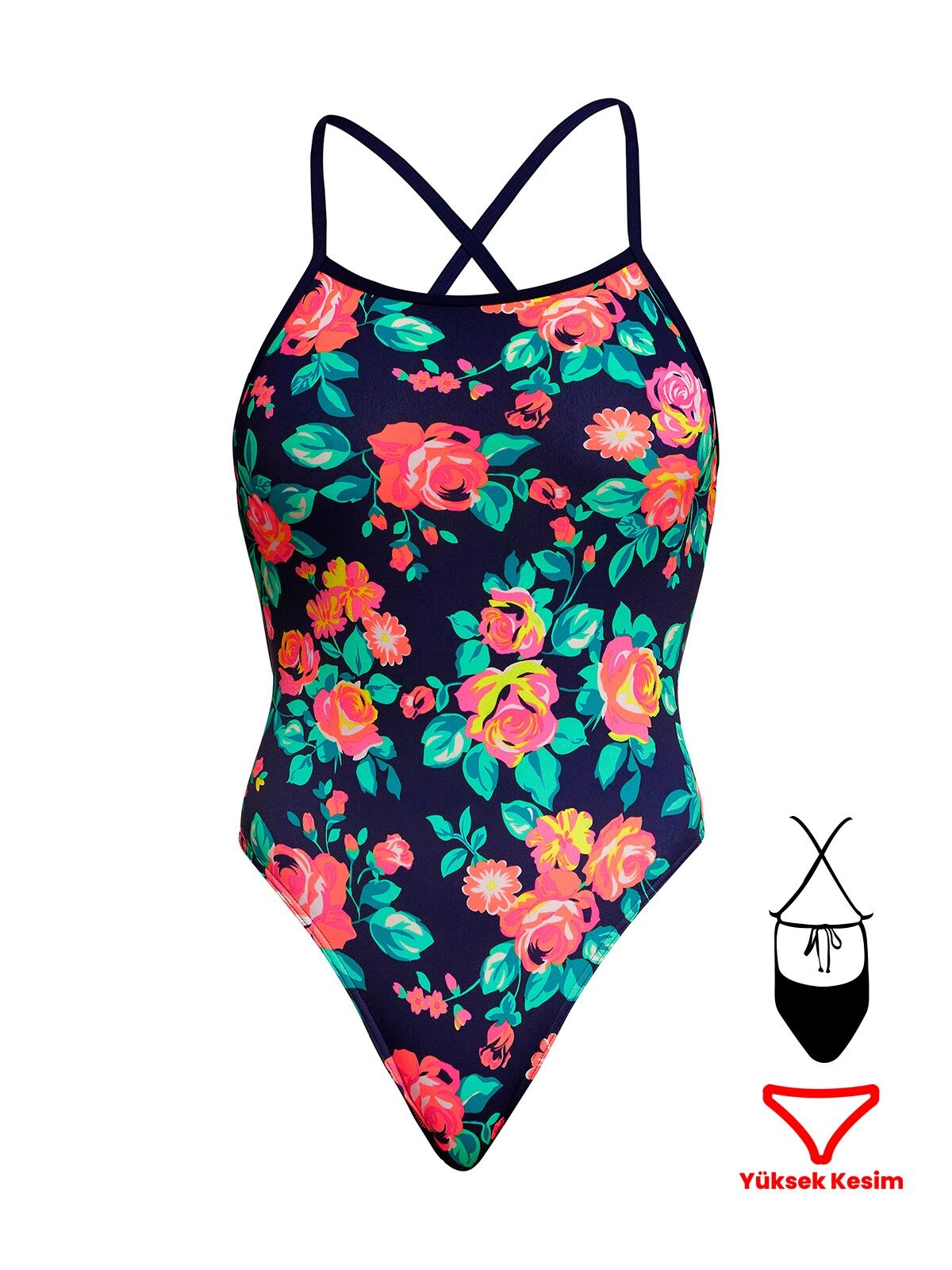 Funkita TMT Full Bloom Kadın Antrenman Mayo, Sırt Bağlamalı