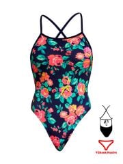 Funkita TMT Full Bloom Kadın Antrenman Mayo, Sırt Bağlamalı