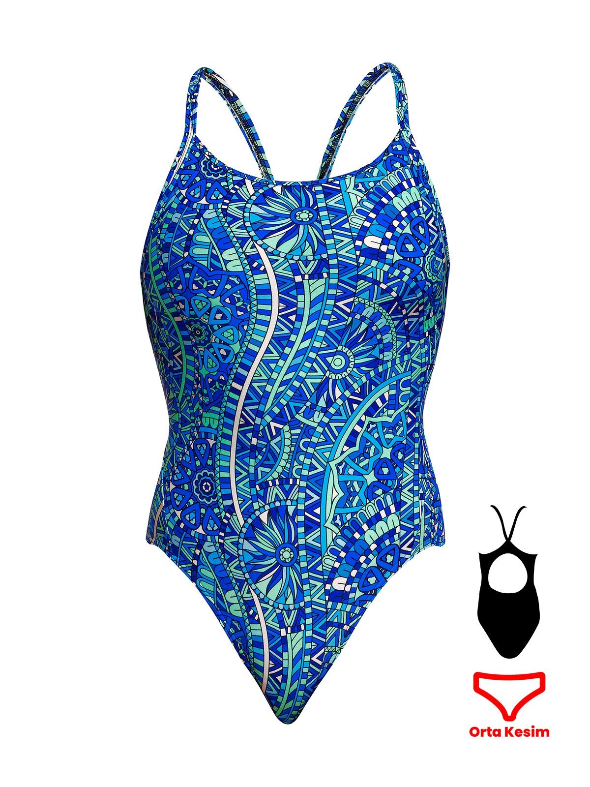 Funkita DB Blues Festival Kadın Antrenman Mayo, Elmas Sırt