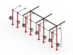 GYMHOLIX® 4 Rack 8 Bacak Duvar Tip İstasyon (Rig) (FGXW008) +6 Halat Tırmanma Kulesi