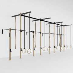 GYMHOLIX® 4 Rack 8 Bacak Duvar Tip İstasyon (Rig) (FGXW008) +8 Halat Tırmanma Kulesi