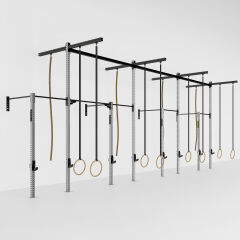 GYMHOLIX® 4 Rack 8 Bacak Duvar Tip İstasyon (Rig) (FGXW008) +8 Halat Tırmanma Kulesi