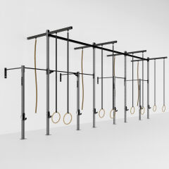 GYMHOLIX® 4 Rack 8 Bacak Duvar Tip İstasyon (Rig) (FGXW008) +8 Halat Tırmanma Kulesi