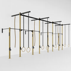 GYMHOLIX® 4 Rack 8 Bacak Duvar Tip İstasyon (Rig) (FGXW008) +8 Halat Tırmanma Kulesi