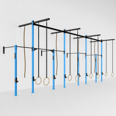 GYMHOLIX® 4 Rack 8 Bacak Duvar Tip İstasyon (Rig) (FGXW008) +8 Halat Tırmanma Kulesi