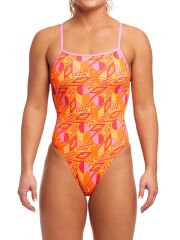 Funkita SST Orange Crush Kadın Antrenman Mayo, Geniş Sırt İnce Askılı