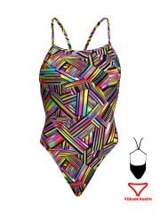 Funkita SST Strip Straps Kadın Antrenman Mayo, Geniş Sırt İnce Askılı