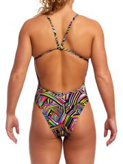 Funkita SST Strip Straps Kadın Antrenman Mayo, Geniş Sırt İnce Askılı