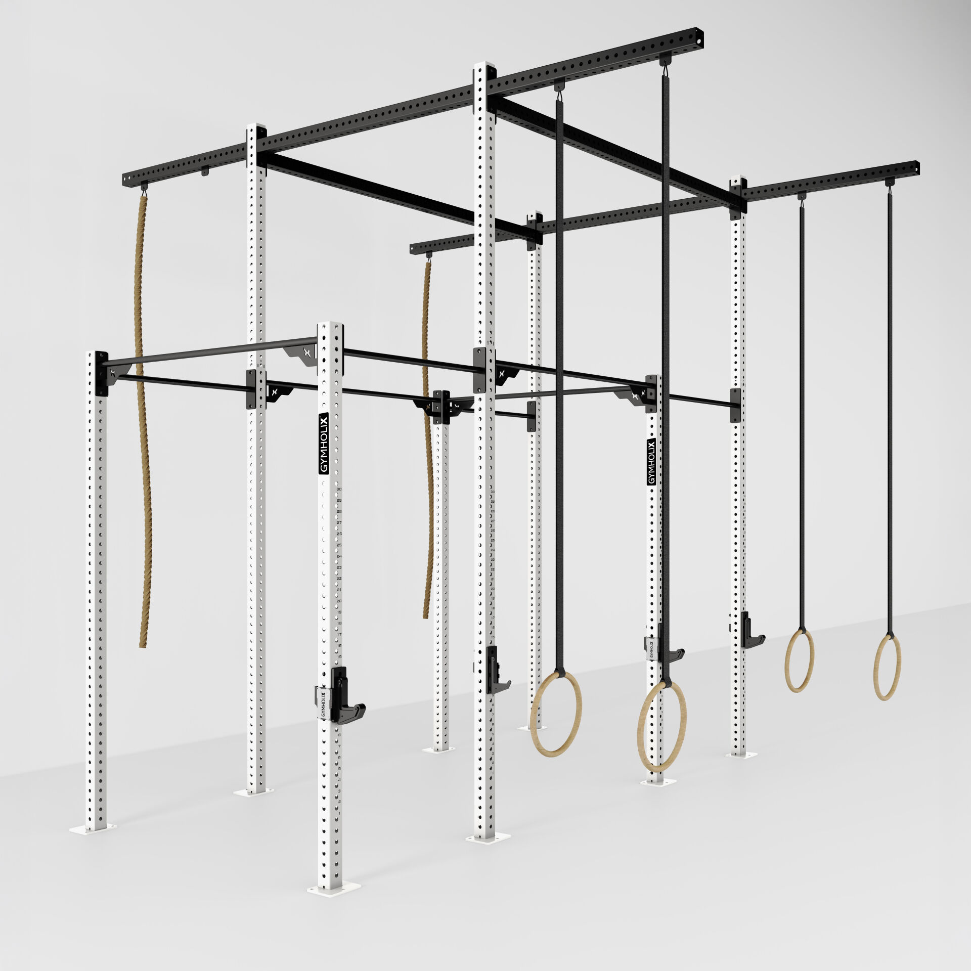 GYMHOLIX® 4 Rack 8 Bacak Orta Tip İstasyon (Rig) (FGXC008) +4 Halat Tırmanma Kulesi